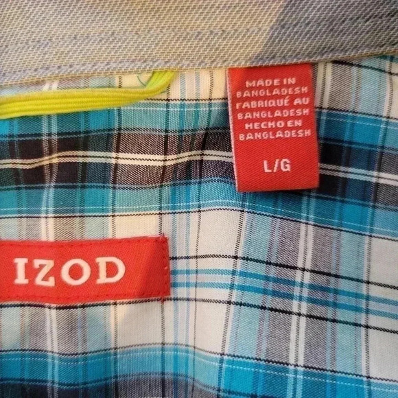 Men's  IZOD Saltwater Button Down Casual Shirt L - Picture 4 of 8